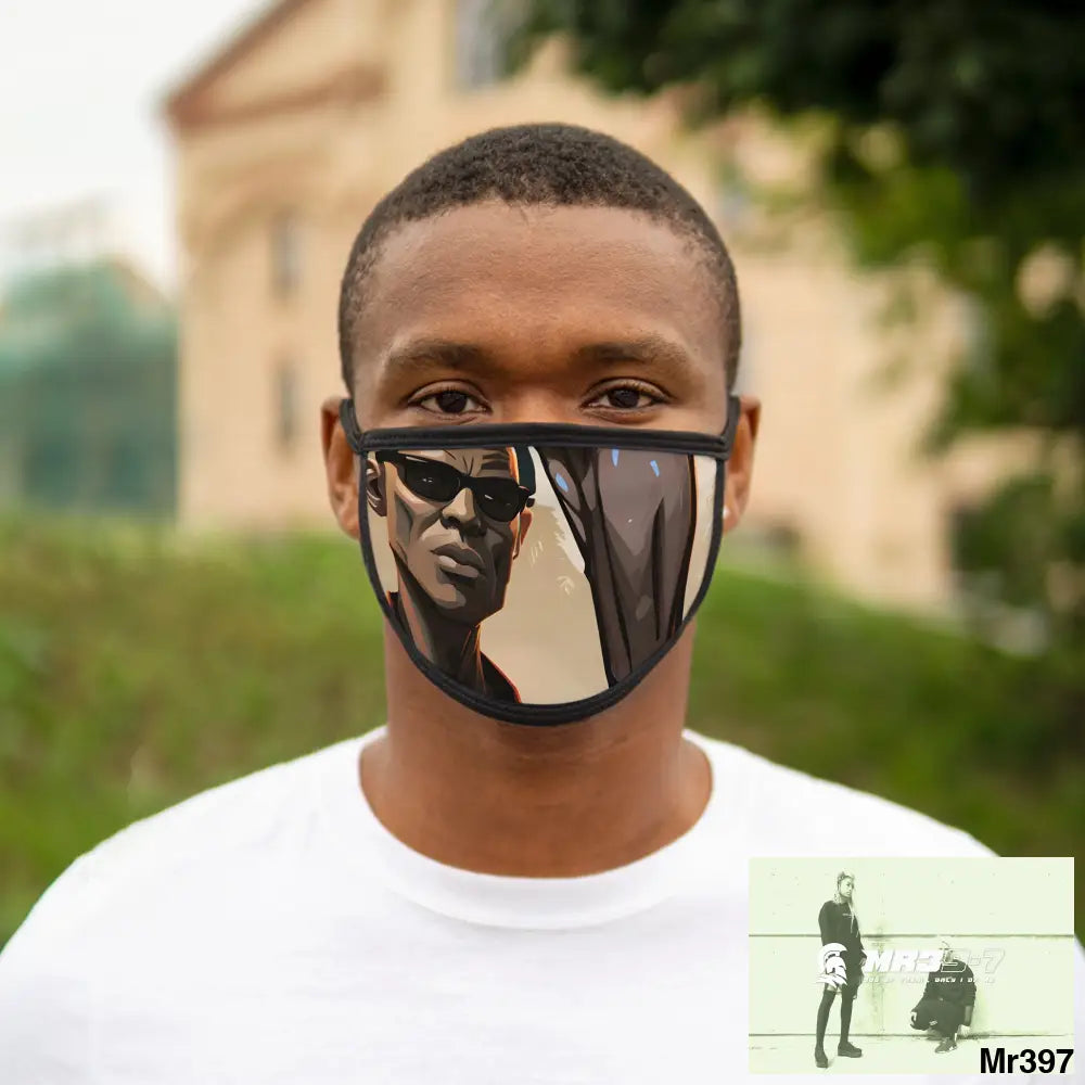 AI Vigilante threat theme Mixed-Fabric Face Mask One size Accessories