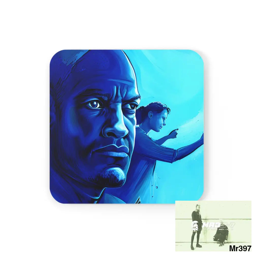 AI Vigilante Vice Scuba 1 penny dive Dahab theme Corkwood Coaster Set Cork / 3.75’’ × 3.75’’ / Square Home Decor