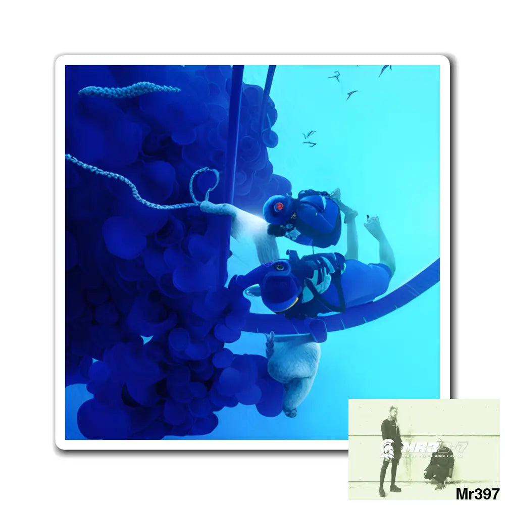 AI Vigilante Vice Scuba theme Dahab Magnet 3’’ × 3’’ Paper products