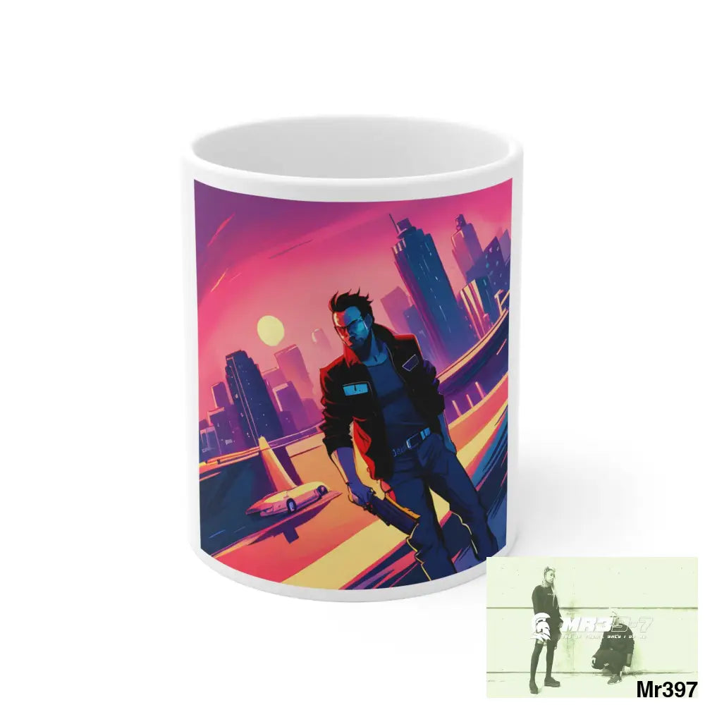 AI Vigilante Vice theme Ceramic Mug 11oz 11oz Mug