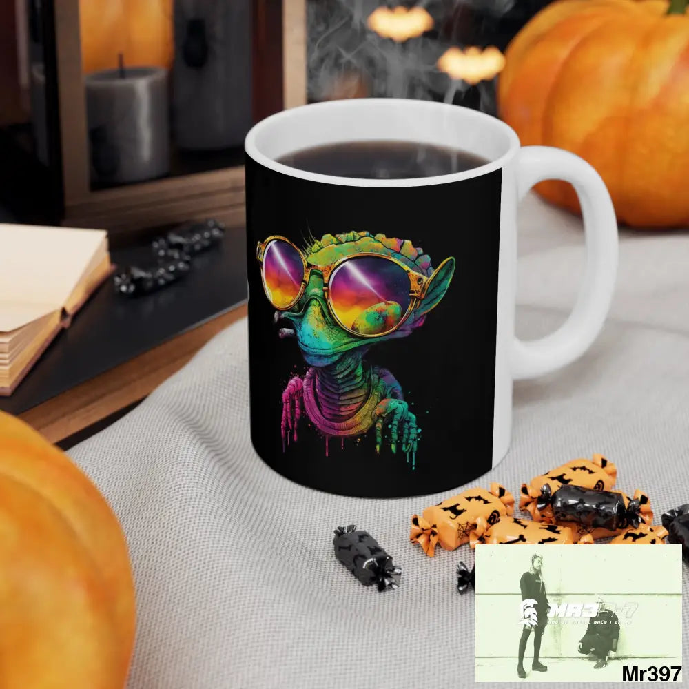 Alien in cool sunglasses Ceramic Mug 11oz 11oz Mug