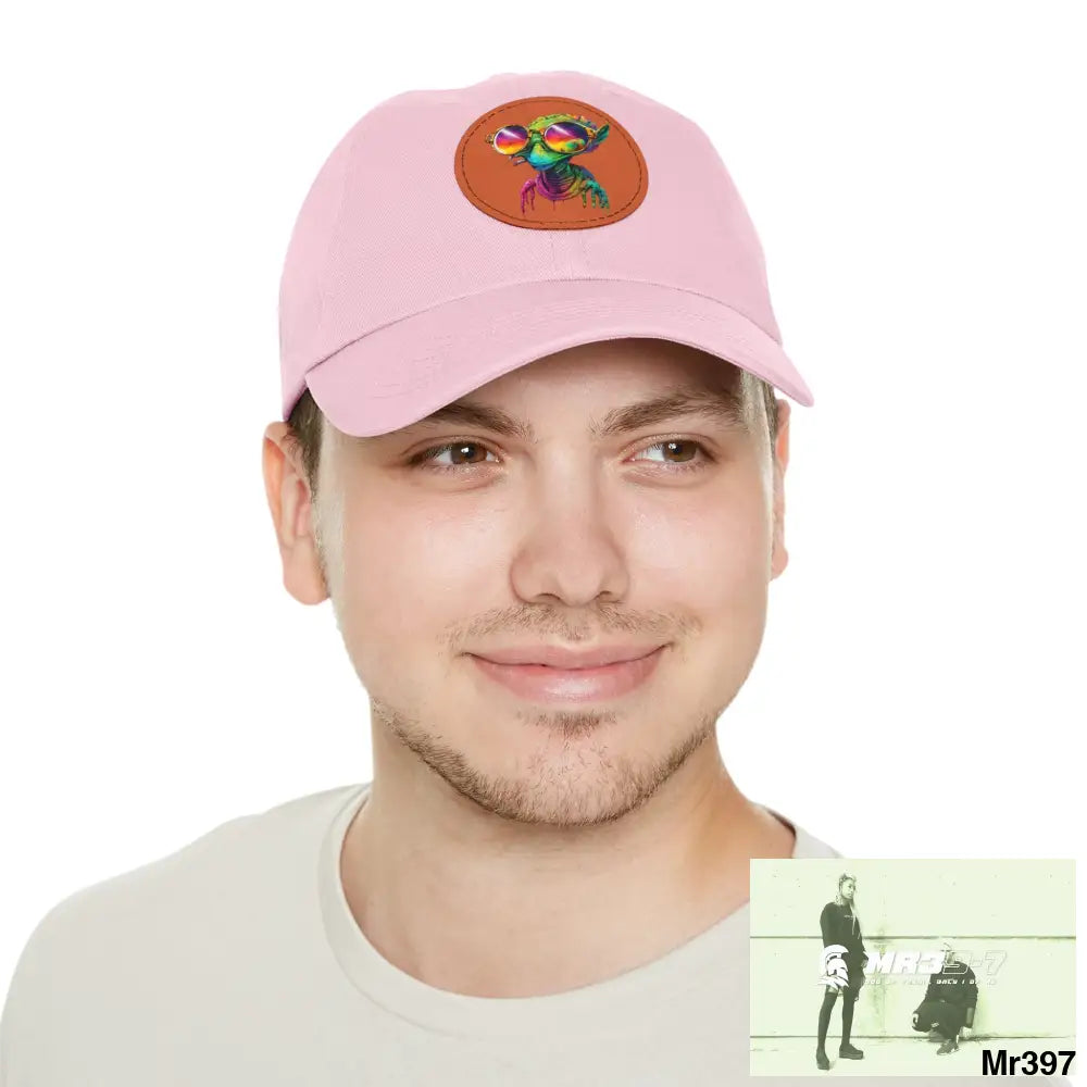 Alien in cool sunglasses Dad Hat with Leather Patch (Round) Hats