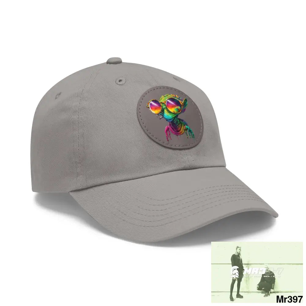 Alien in cool sunglasses Dad Hat with Leather Patch (Round) Hats
