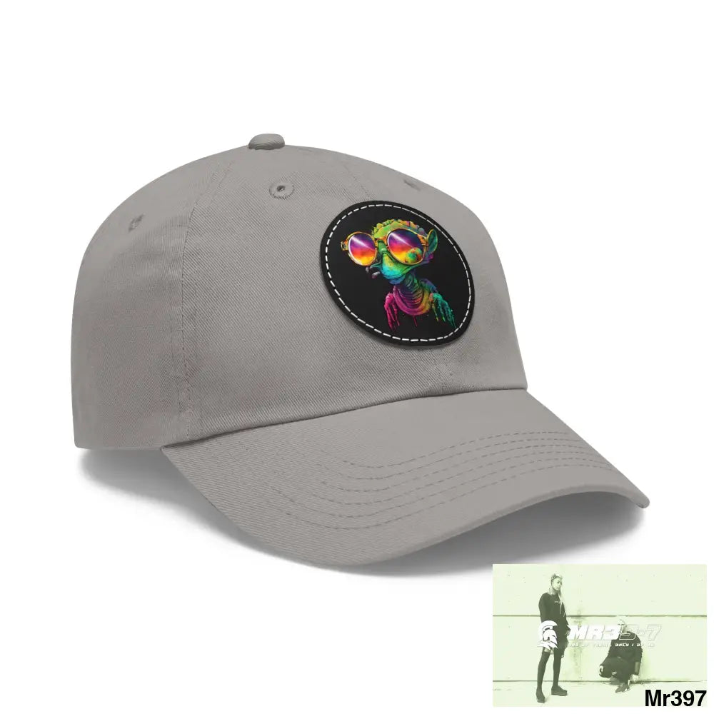 Alien in cool sunglasses Dad Hat with Leather Patch (Round) Hats