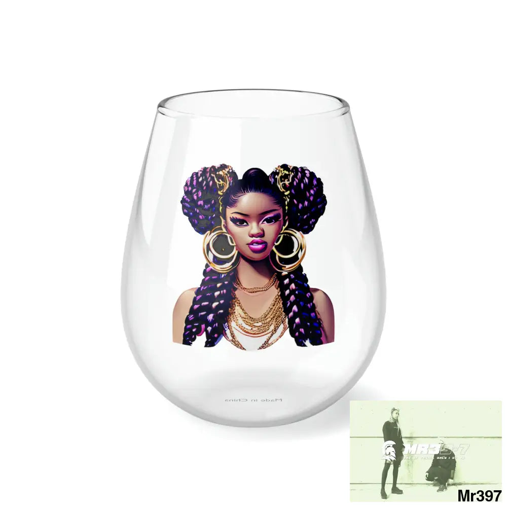 Asian American hip hop artist hypo realistic Stemless Wine Glass 11.75oz 11.75oz Mug
