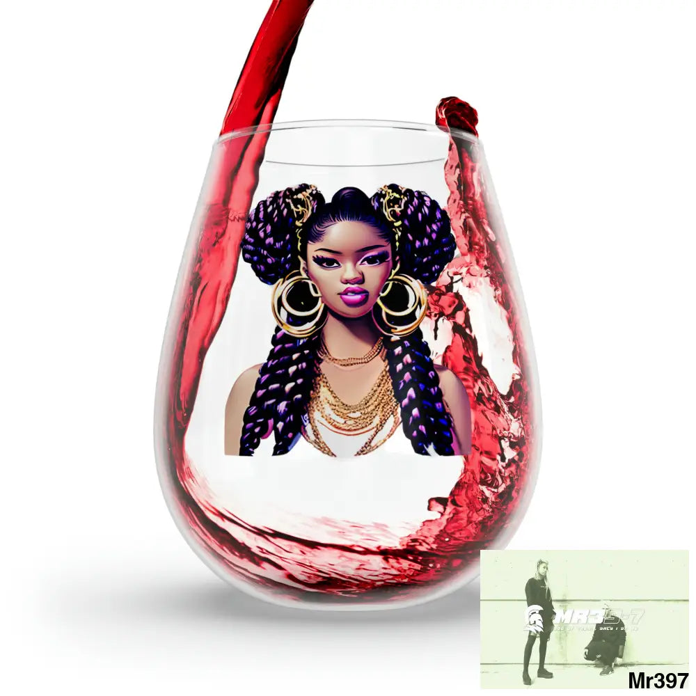 Asian American hip hop artist hypo realistic Stemless Wine Glass 11.75oz 11.75oz Mug