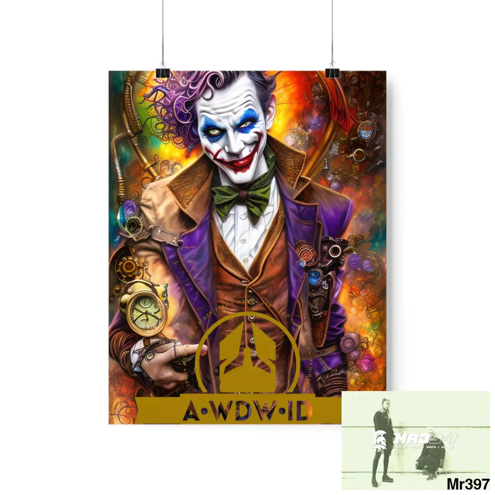 AWDW.ID Steampunk Joker Hearts Tribal Fractal Matte Vertical Posters 11″ x 14″ / Matte Poster