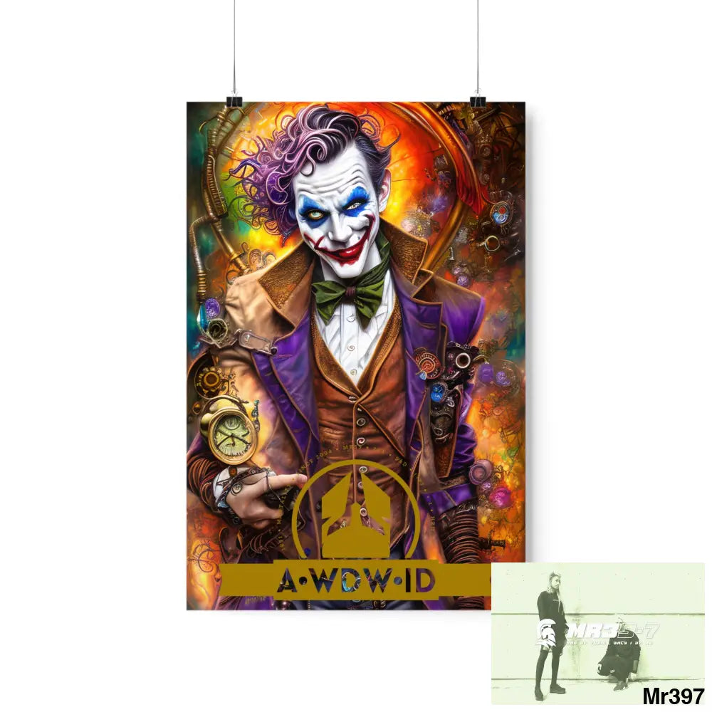 AWDW.ID Steampunk Joker Hearts Tribal Fractal Matte Vertical Posters 12″ x 18″ / Matte Poster