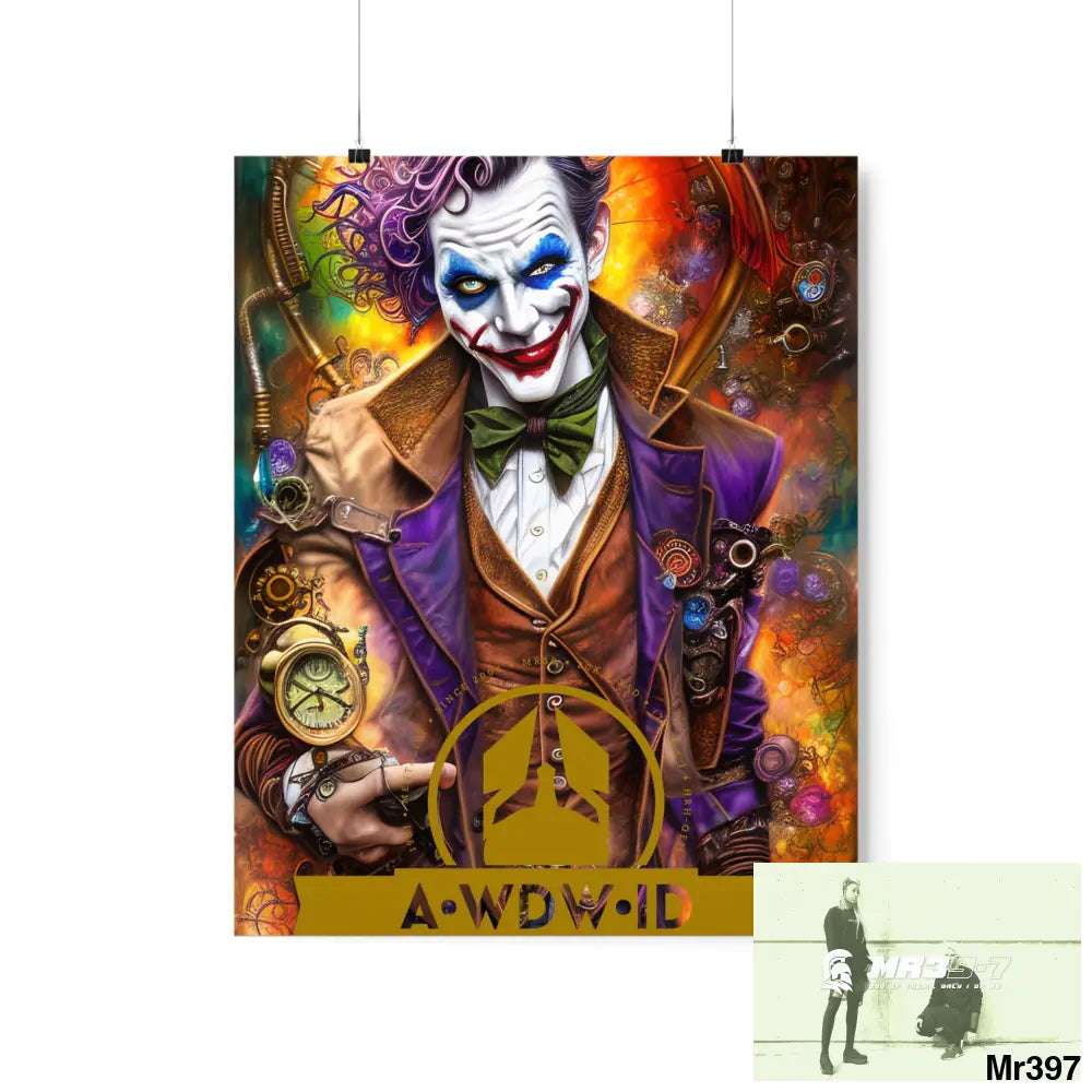 AWDW.ID Steampunk Joker Hearts Tribal Fractal Matte Vertical Posters 16″ x 20″ / Matte Poster