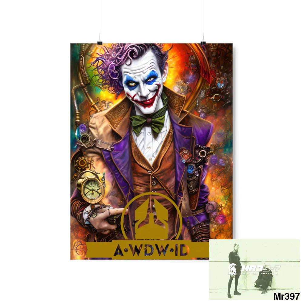AWDW.ID Steampunk Joker Hearts Tribal Fractal Matte Vertical Posters 18″ x 24″ / Matte Poster