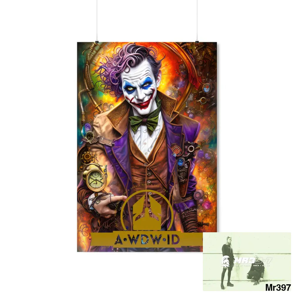 AWDW.ID Steampunk Joker Hearts Tribal Fractal Matte Vertical Posters 24″ x 36″ / Matte Poster