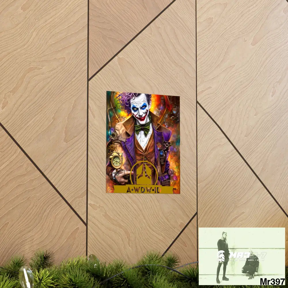 AWDW.ID Steampunk Joker Hearts Tribal Fractal Matte Vertical Posters Poster
