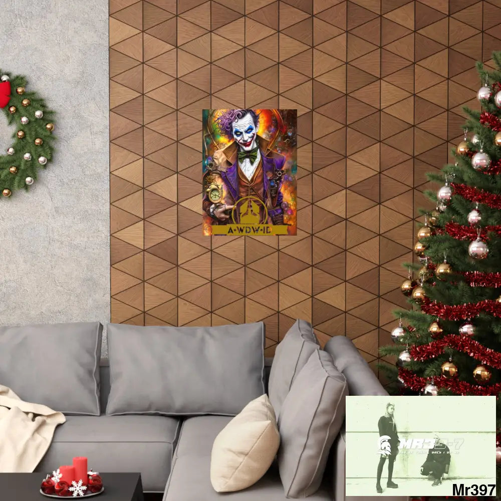 AWDW.ID Steampunk Joker Hearts Tribal Fractal Matte Vertical Posters Poster