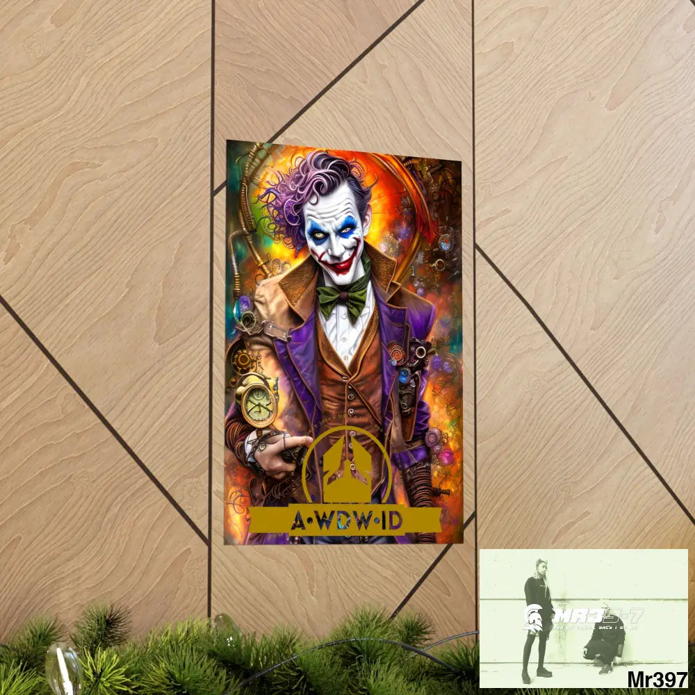 AWDW.ID Steampunk Joker Hearts Tribal Fractal Matte Vertical Posters Poster