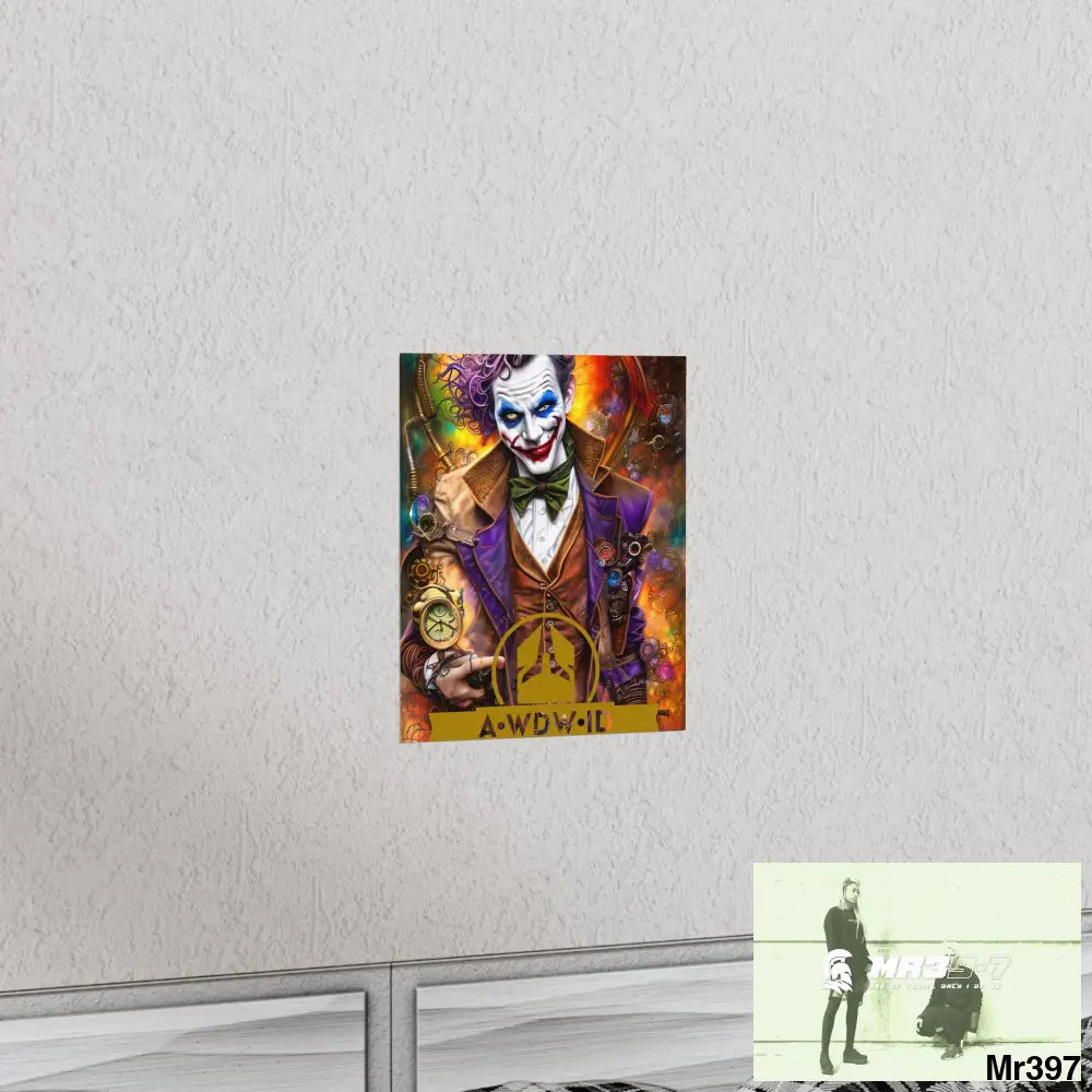 AWDW.ID Steampunk Joker Hearts Tribal Fractal Matte Vertical Posters Poster