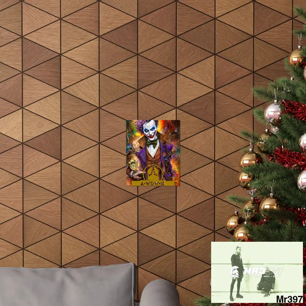 AWDW.ID Steampunk Joker Hearts Tribal Fractal Matte Vertical Posters Poster