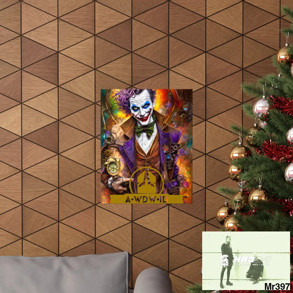 AWDW.ID Steampunk Joker Hearts Tribal Fractal Matte Vertical Posters Poster