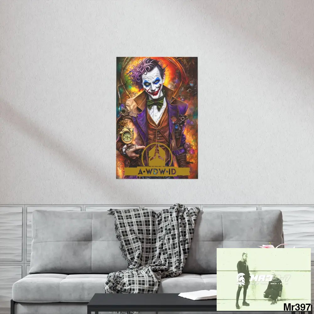AWDW.ID Steampunk Joker Hearts Tribal Fractal Matte Vertical Posters Poster