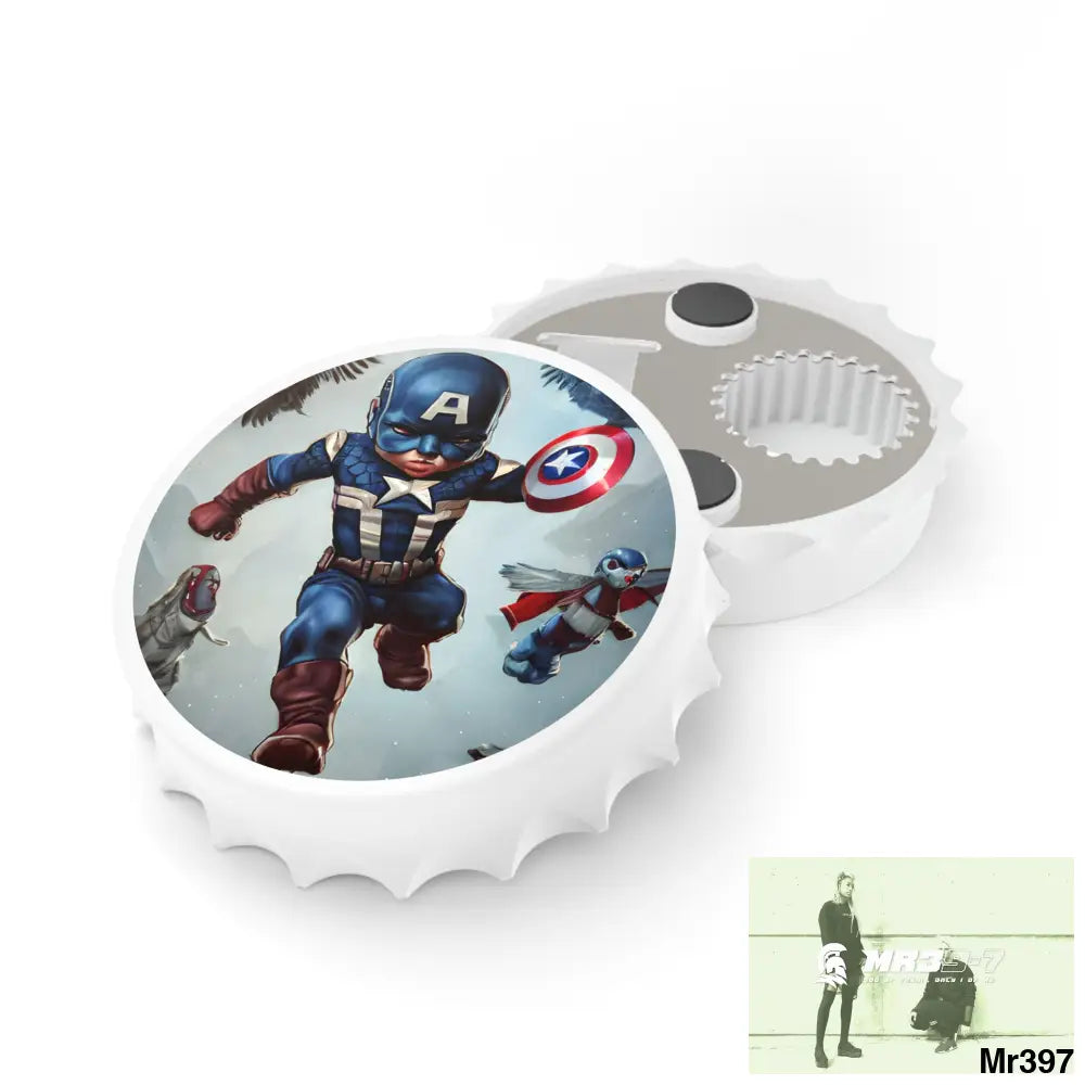 Baby Captain America Magnetic Bottle Opener One size / White Accessories