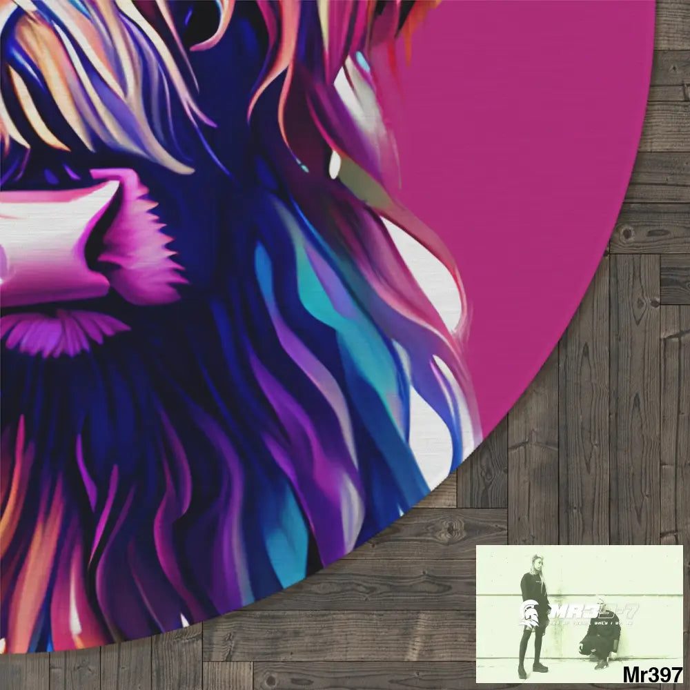 Baby Highland Cow Round Rug 60’’ × 60’’ Home Decor