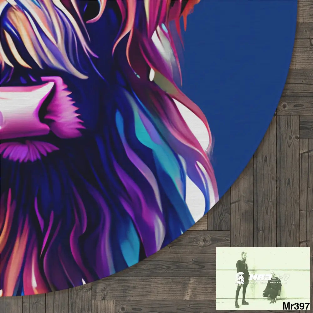 Baby Highland Cow Round Rug 60’’ × 60’’ Home Decor