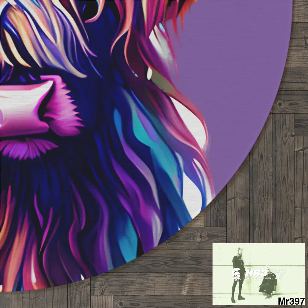 Baby Highland Cow Round Rug 60’’ × 60’’ Home Decor