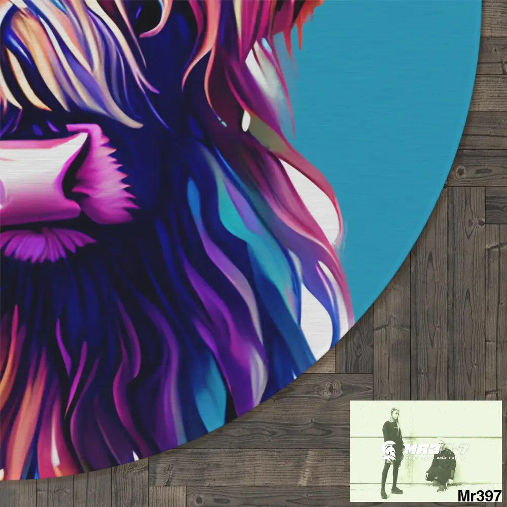 Baby Highland Cow Round Rug 60’’ × 60’’ Home Decor