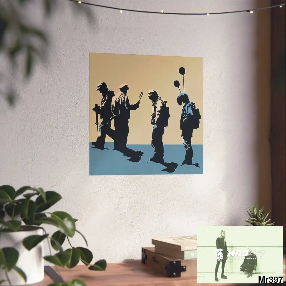 Banksy inspired Churchill’s Bar Dahab — no 2 The Warning (2014) Dahab Gold Narrative Poster SeriesFine Art Posters