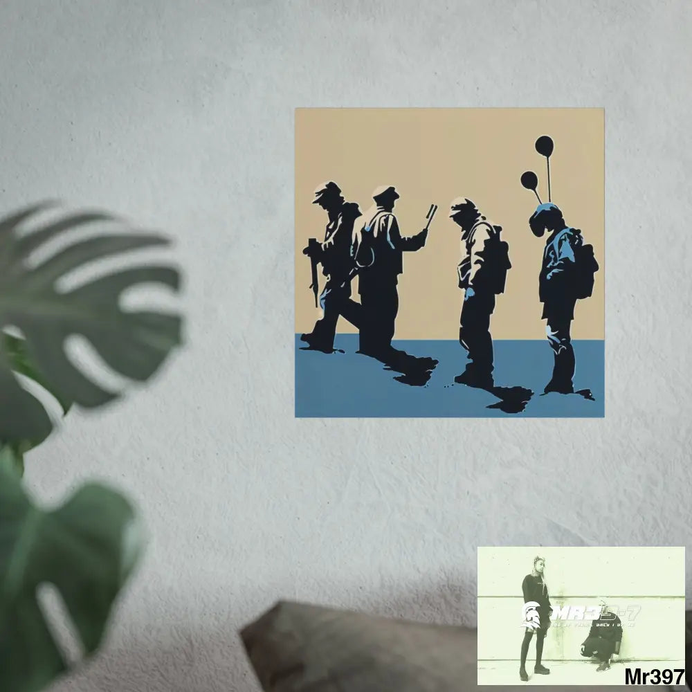 Banksy inspired Churchill’s Bar Dahab — no 2 The Warning (2014) Dahab Gold Narrative Poster SeriesFine Art Posters