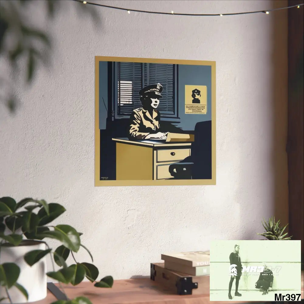 Banksy inspired Churchill’s Bar Dahab — The Warning (2014) Dahab Gold Narrative Poster SeriesFine Art Posters Poster