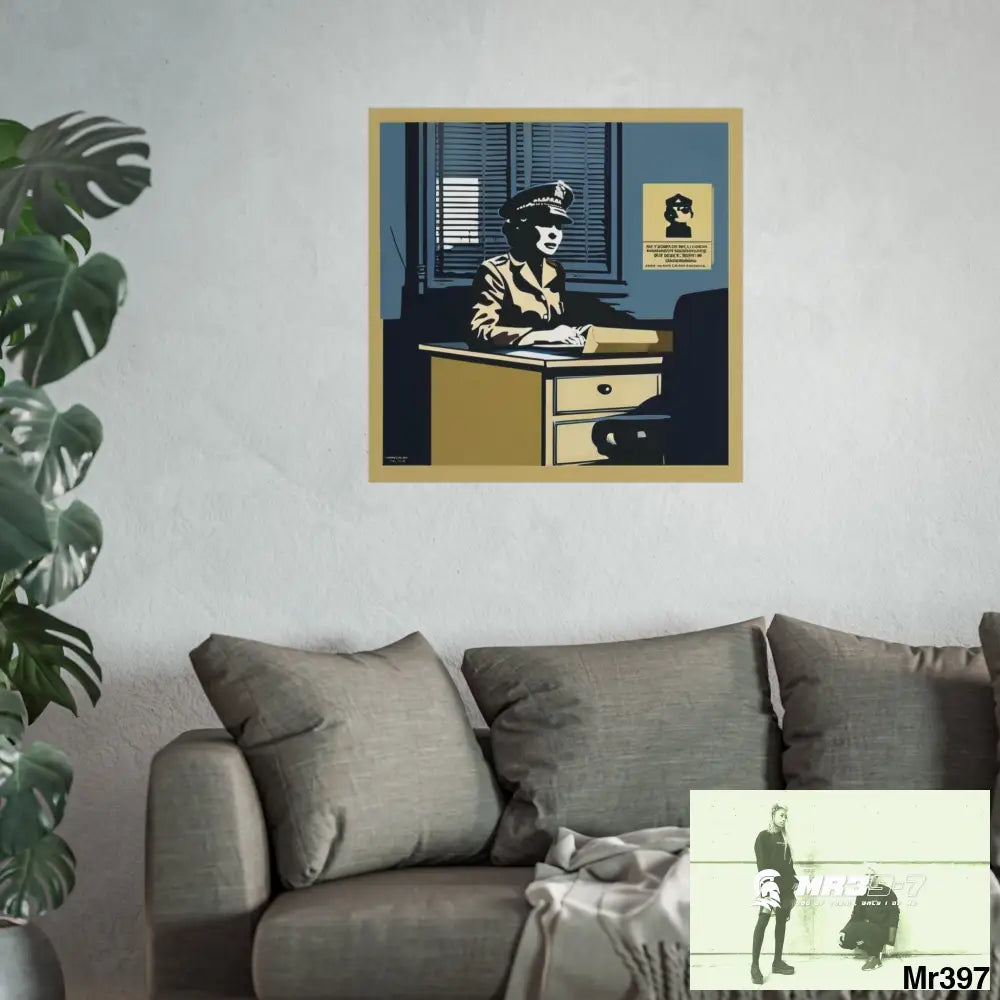 Banksy inspired Churchill’s Bar Dahab — The Warning (2014) Dahab Gold Narrative Poster SeriesFine Art Posters Poster