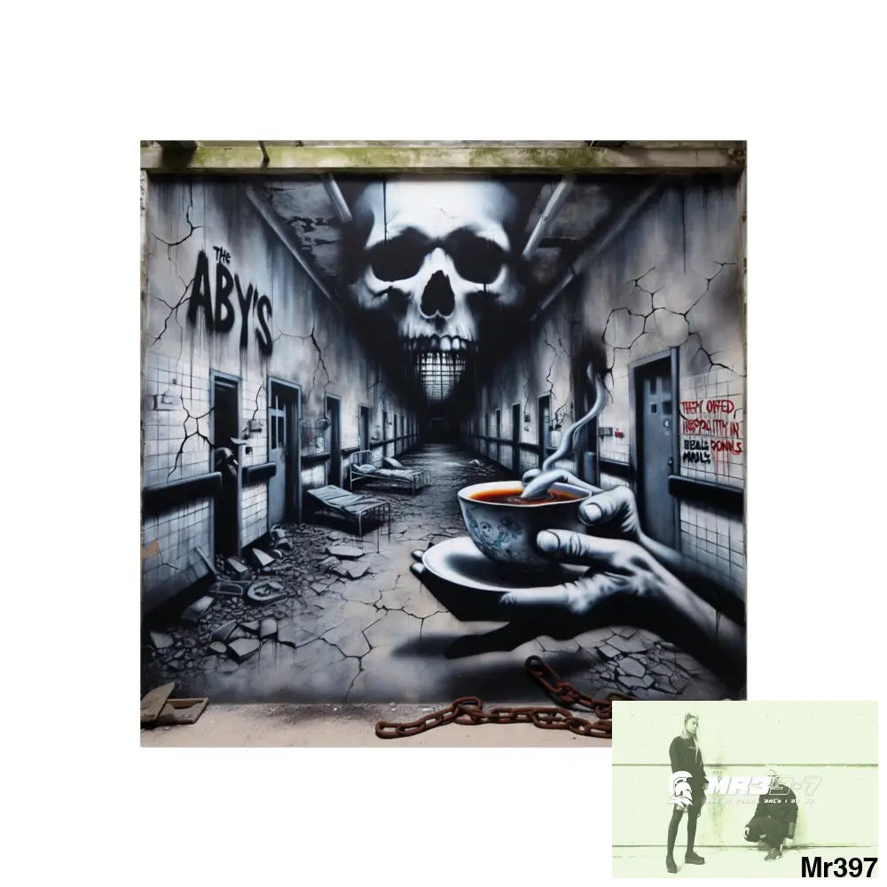 Banksy Inspired Inside A Mental Health VAR Cyanide Tea Assassination failure A1WDW December 2013- Fine Art Posters 16″