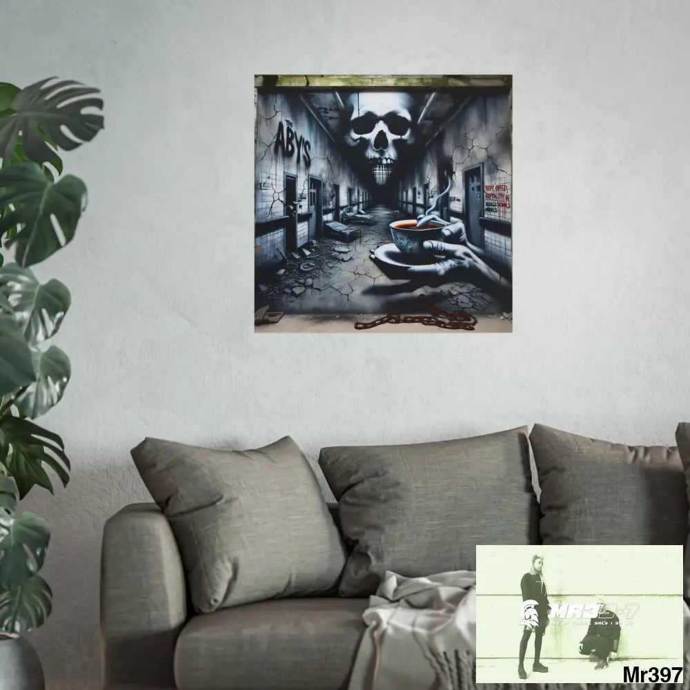 Banksy Inspired Inside A Mental Health VAR Cyanide Tea Assassination failure A1WDW December 2013- Fine Art Posters