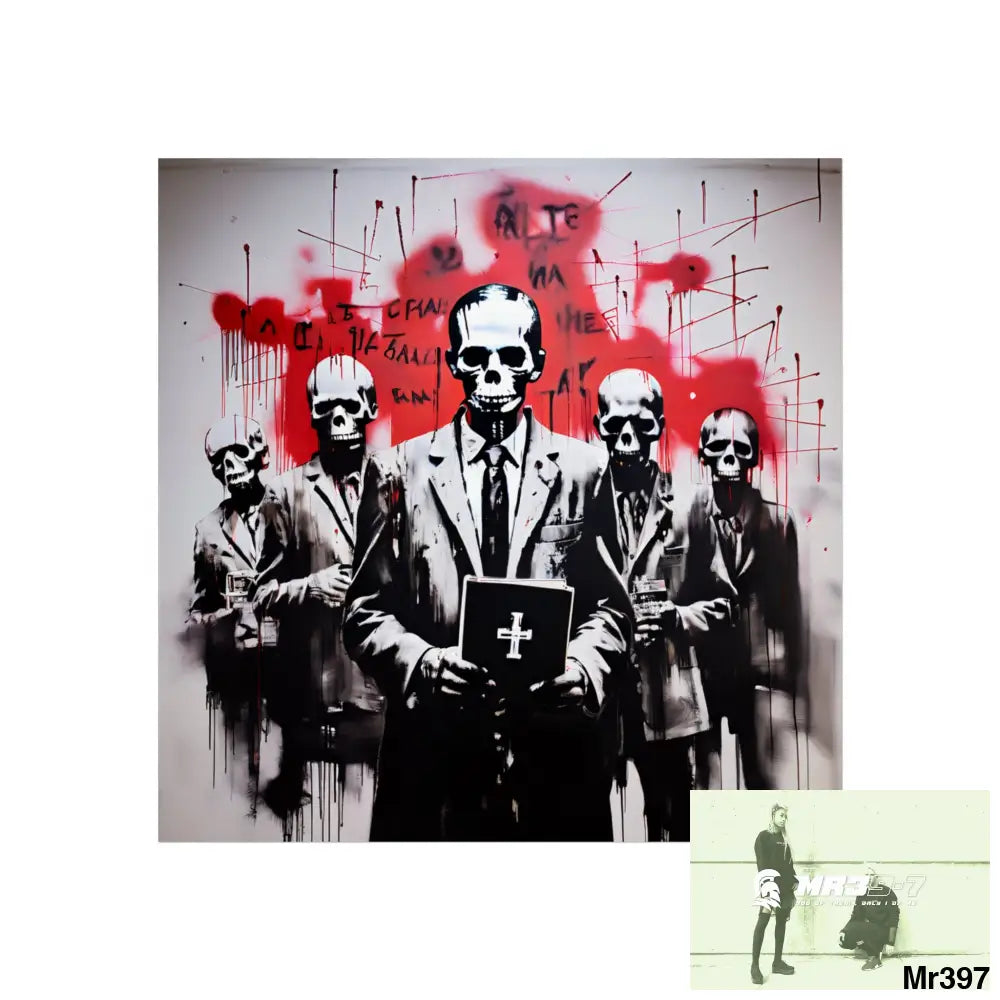 Banksy Inspired Inside A Mental Health VAR system Assassination failure 2012-2025 UK - Fine Art Posters 16″ x 16″