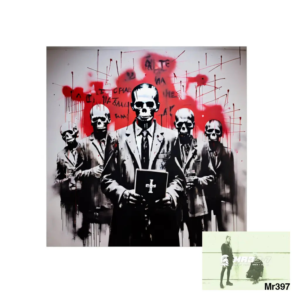 Banksy Inspired Inside A Mental Health VAR system Assassination failure 2012-2025 UK - Fine Art Posters 24″ x 24″