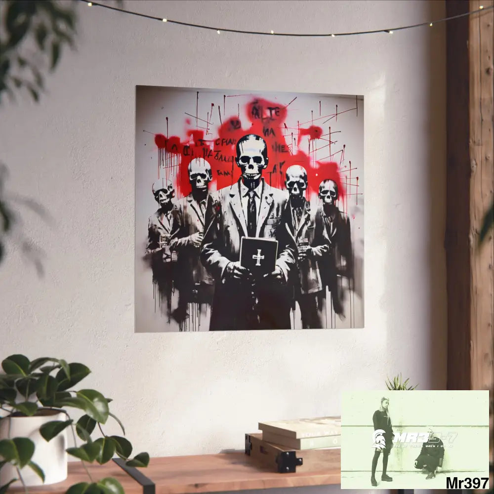 Banksy Inspired Inside A Mental Health VAR system Assassination failure 2012-2025 UK - Fine Art Posters Poster