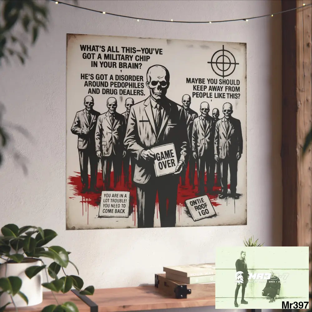 Banksy Inspired Inside A Mental Health VAR system Assassination failure 2012-2025 UK no 12 - Fine Art Posters Poster