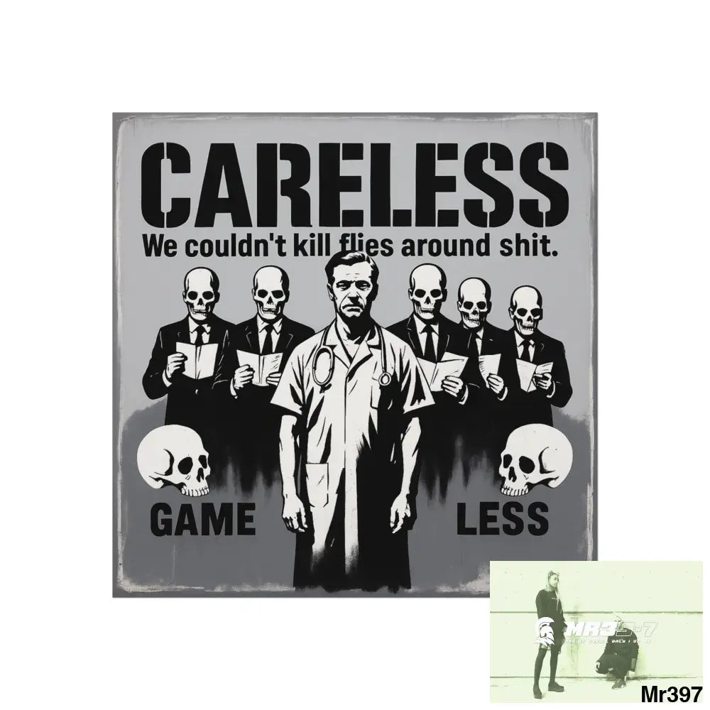 Banksy Inspired Inside A Mental Health VAR system Assassination failure NO 11 2012-2025 UK - Fine Art Posters 24″ x 24″