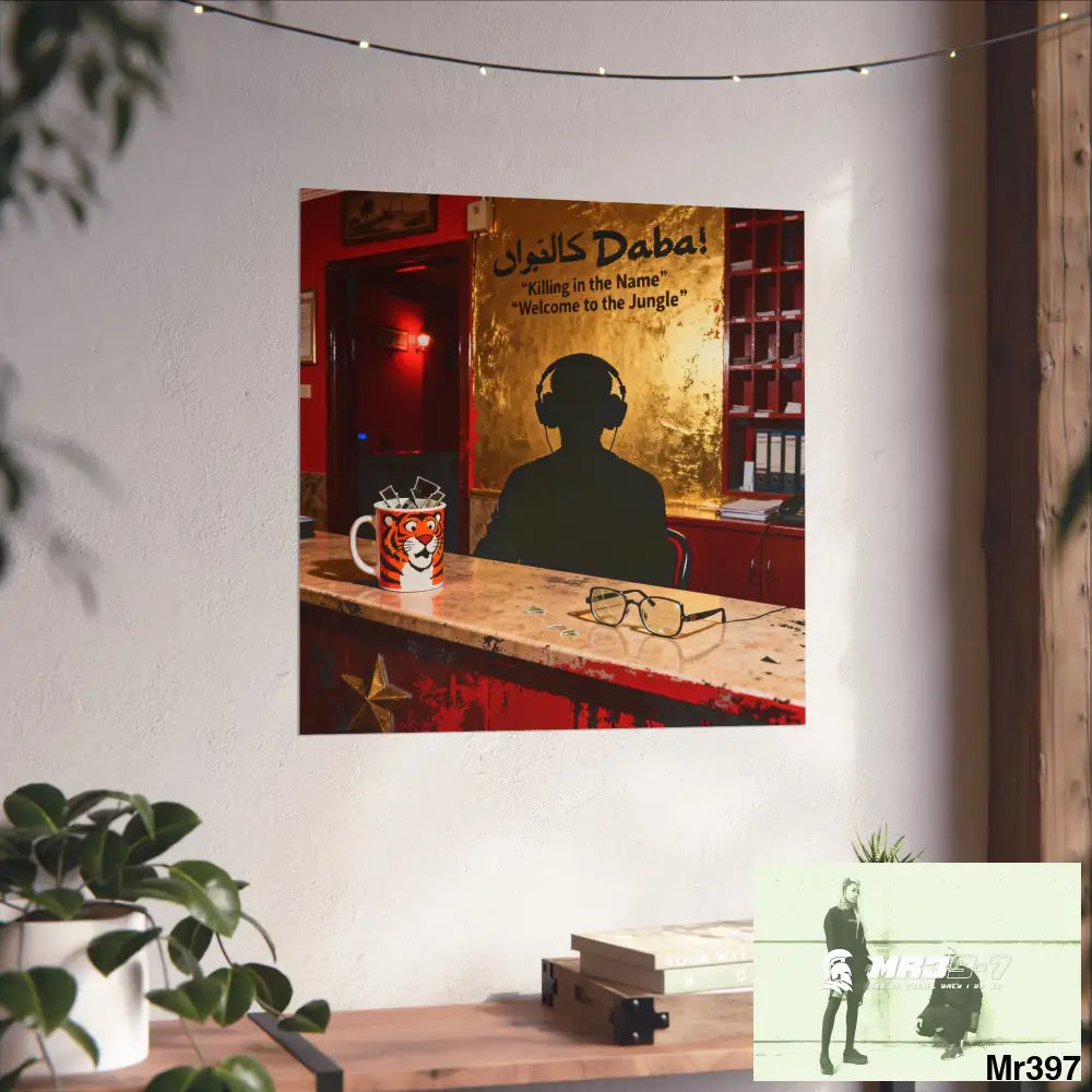 Banksy Style Dahab Gold Reception Desk (RATM / Jungle Moment) No 4 Fine Art Posters Poster
