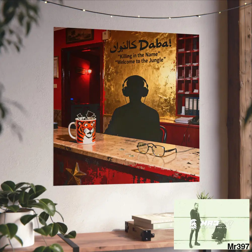 Banksy Style Dahab Gold Reception Desk (RATM / Jungle Moment) No 4 Fine Art Posters Poster