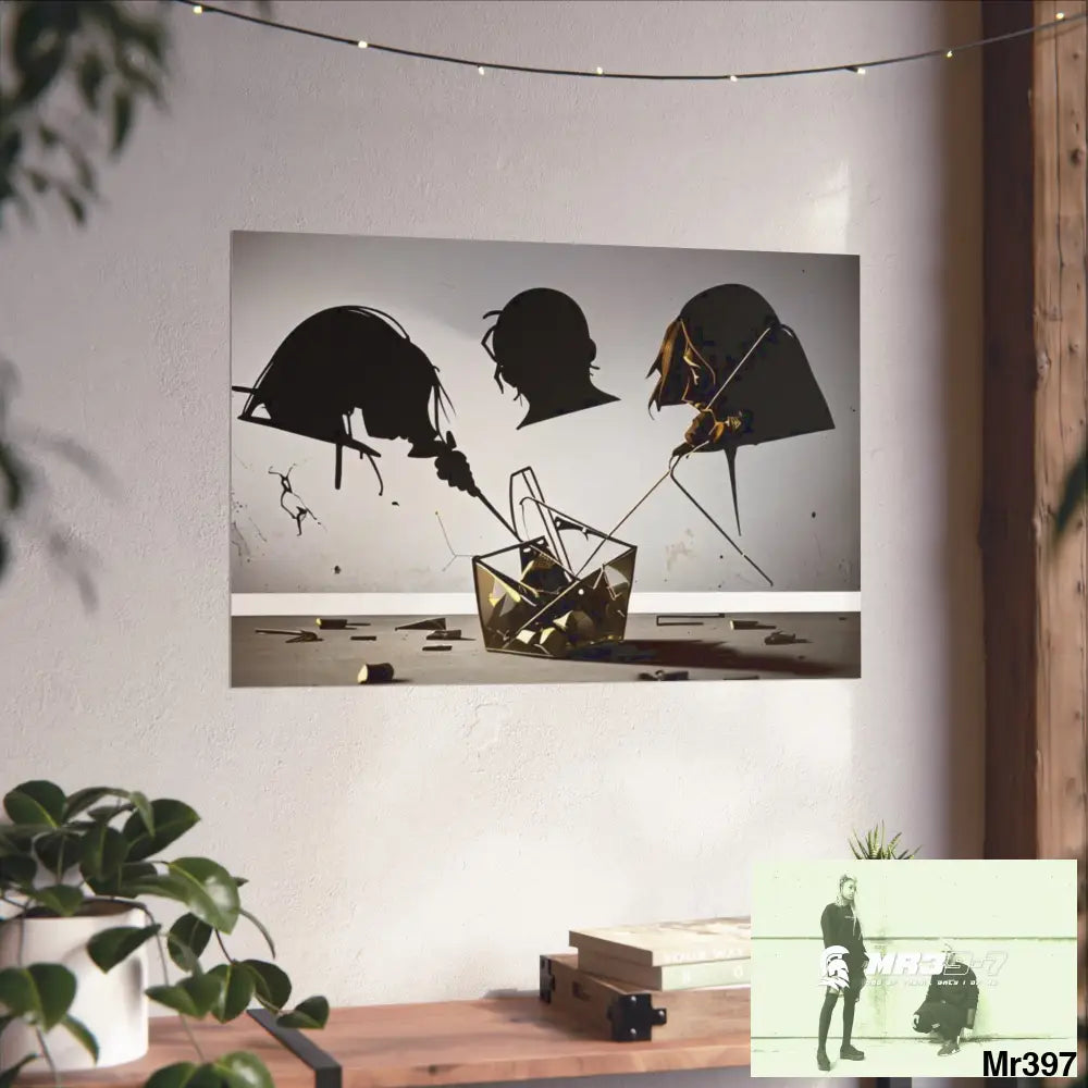 Banksy Style Dahab Gold scene 2 “Breaking the Glasses” no 11 Fine Art Posters Poster