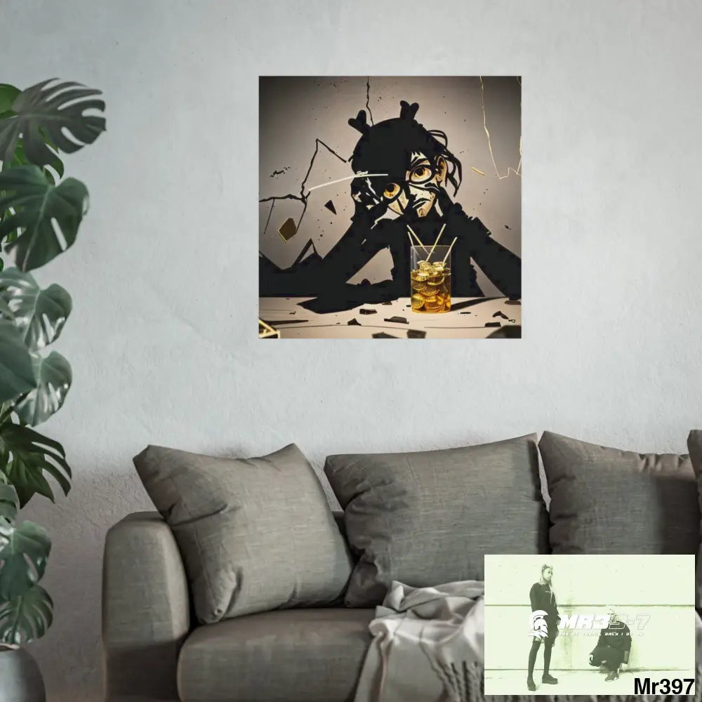 Banksy Style Dahab Gold scene 2 “Breaking the Glasses” no 4 Fine Art Posters Poster