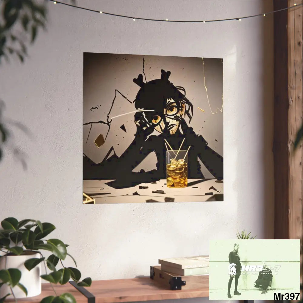 Banksy Style Dahab Gold scene 2 “Breaking the Glasses” no 4 Fine Art Posters Poster