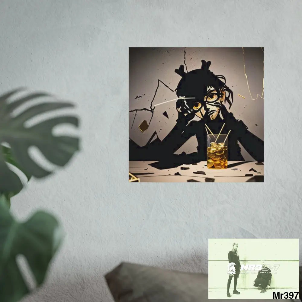 Banksy Style Dahab Gold scene 2 “Breaking the Glasses” no 4 Fine Art Posters Poster