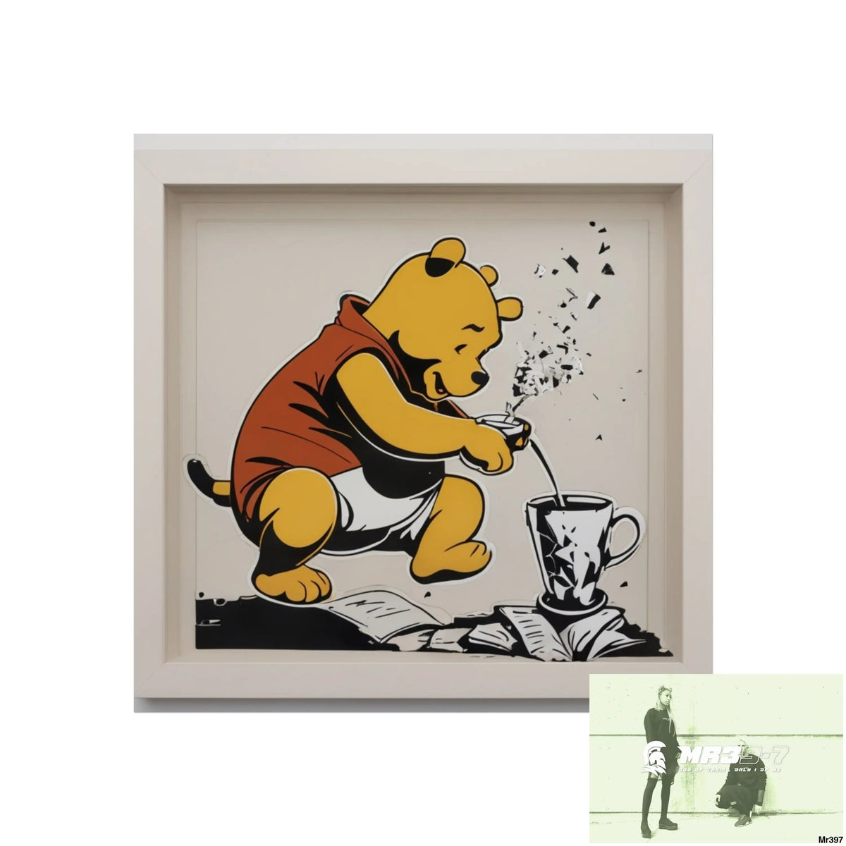Banksy Style DAHAB GOLD — SCENE 3 “Filling the Tigger Cup” no 1 Fine Art Posters 16″ x 16″ / Matte Poster