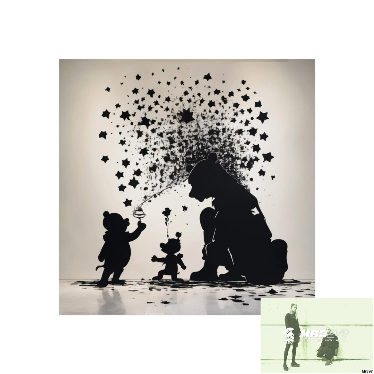 Banksy Style DAHAB GOLD — SCENE 3 “Filling the Tigger Cup” no 3 Fine Art Posters 16″ x 16″ / Matte Poster