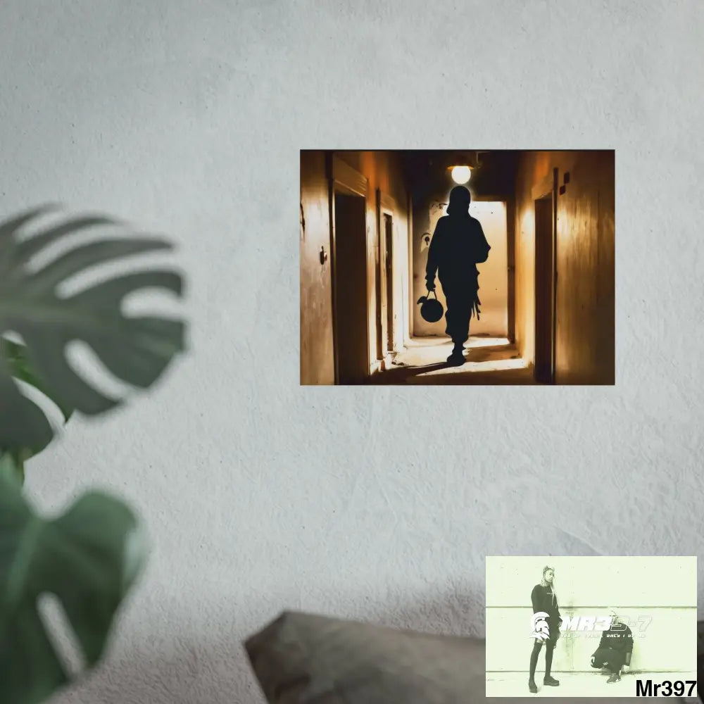 Banksy Style DAHAB GOLD SCENE 6—No 1 Walking Toward the Doorway Fine Art Posters 16″ x 12″ (Horizontal) / Matte Poster