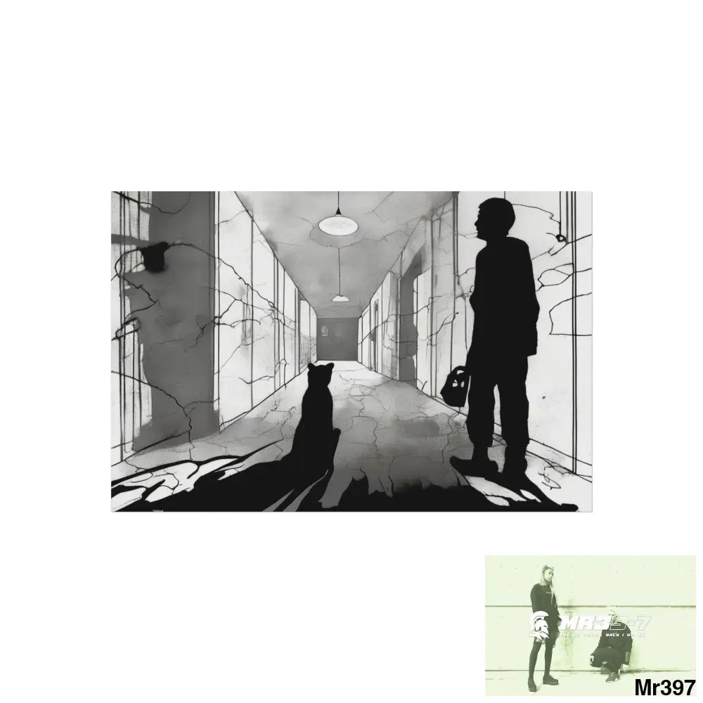 Banksy Style DAHAB GOLD SCENE 6—No 3 Walking Toward the Doorway Fine Art Posters 18″ x 12″ (Horizontal) / Matte Poster