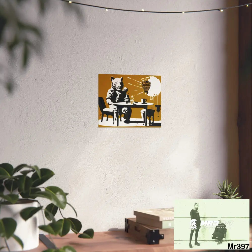 Banksy Style DAHAB GOLD SCENE 7“The Table Test – The Cup The Penny The Chain & The Instructions” no 1 Fine Art Posters