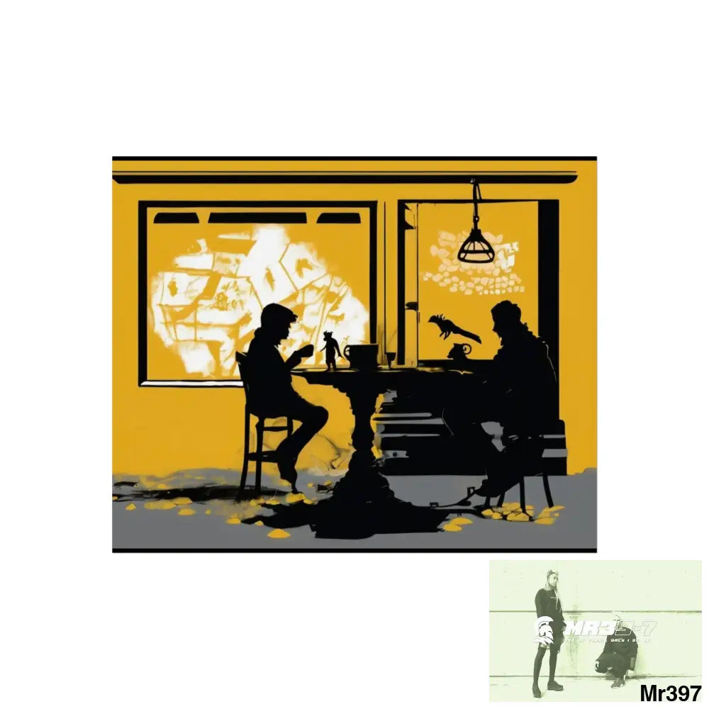 Banksy Style DAHAB GOLD SCENE 7“The Table Test – The Cup The Penny The Chain & The Instructions” no 2 Fine Art Posters